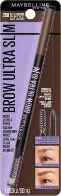 Eyebrow Pencil, Defines Eyebrows, Slim Precision Tip, Buildable Formula, Built-In Spoolie Brush, Brow Ultra Slim, Deep Brown