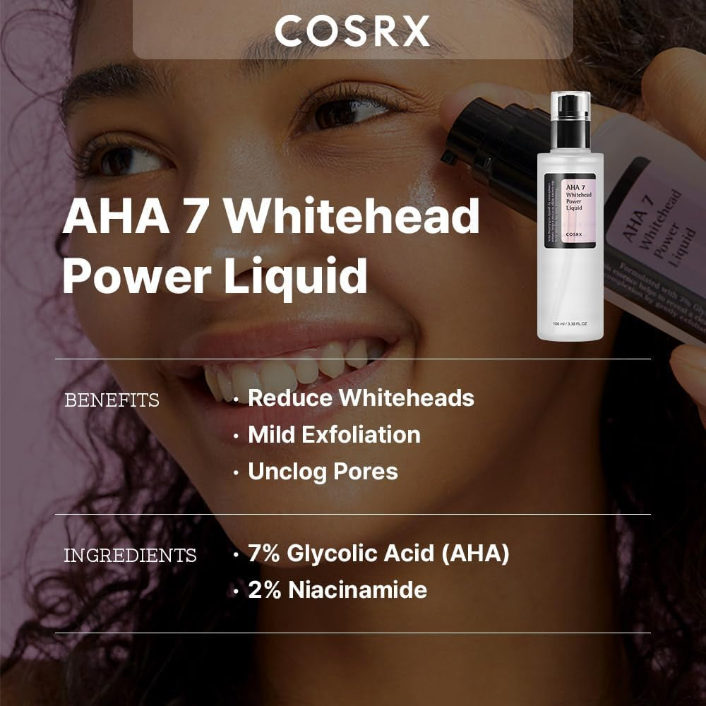 AHA 7 Whitehead Power Liquid 100Ml | Whitehead Remover for Face, Korean Skin Care, Animal Testing Free