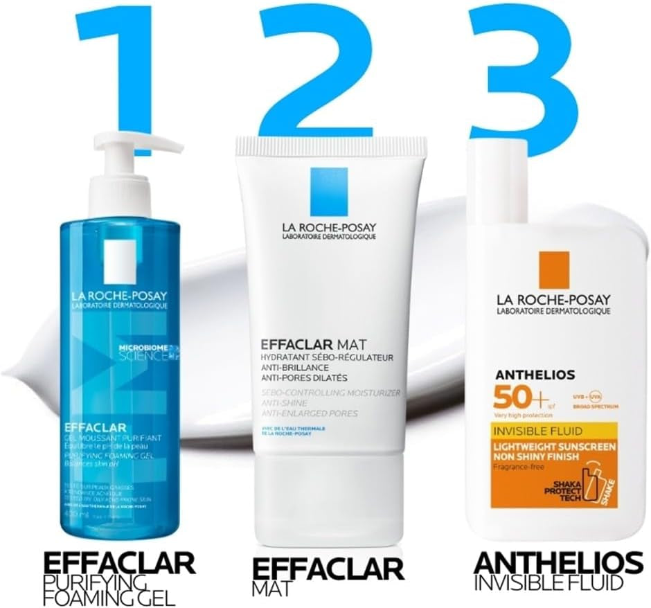 La Roche-Posay Effaclar Mat Anti-Acne Moisturiser 40Ml - Anti-Shine & Anti-Enlarged Pores Moisturiser, Sebo-Controlling Face Cream for Oily Skin, Matte Finish