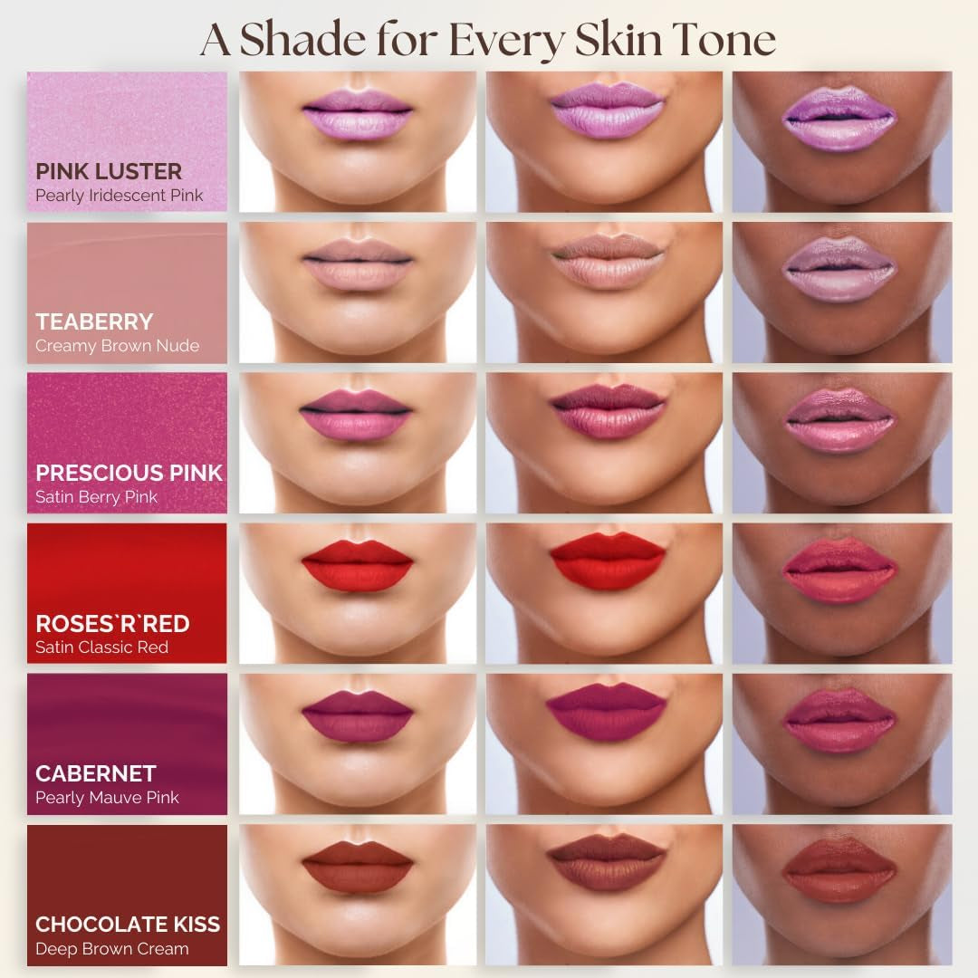 Moisturizing Deep Red Lipstick - Enriched with 100% Pure Organic Argan Oil, Shea Butter - Voluptuous Sexy Lips - Sunscreen, Hydration & Nourishing - Long Lasting Lip Balm - Cabernet