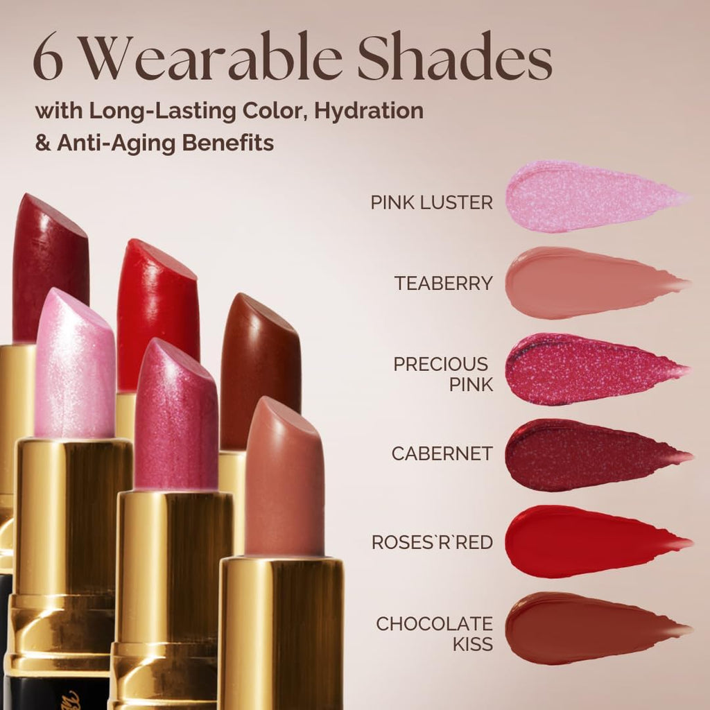 Moisturizing Deep Red Lipstick - Enriched with 100% Pure Organic Argan Oil, Shea Butter - Voluptuous Sexy Lips - Sunscreen, Hydration & Nourishing - Long Lasting Lip Balm - Cabernet