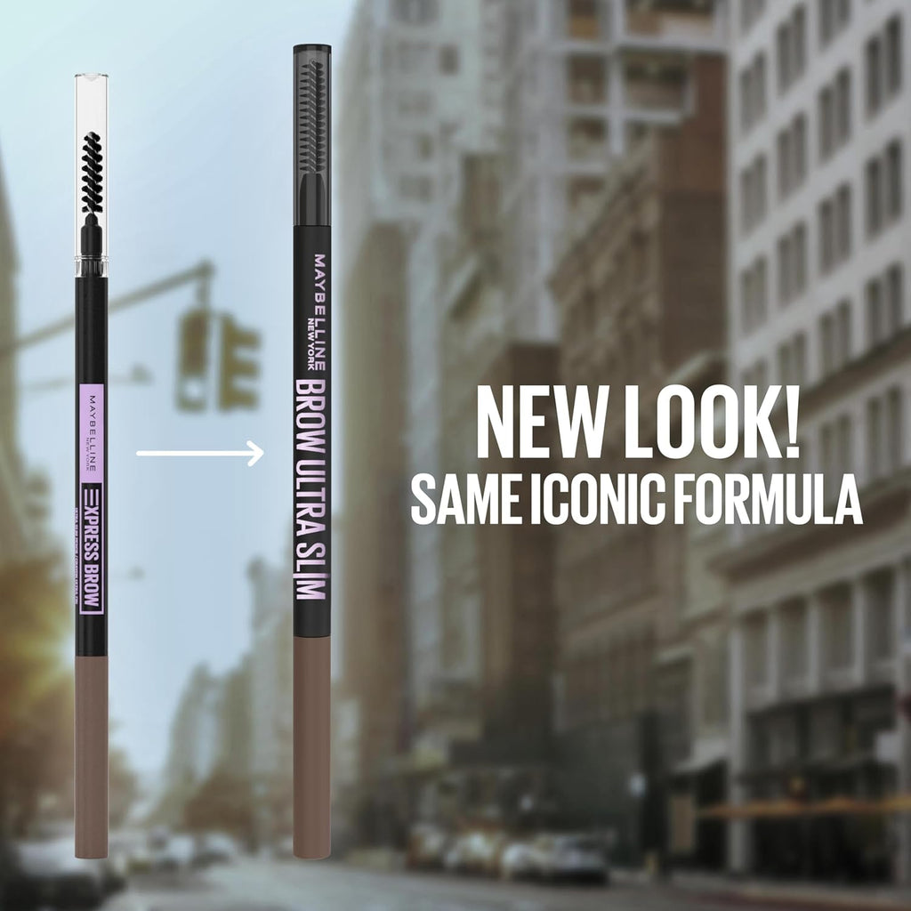 Eyebrow Pencil, Defines Eyebrows, Slim Precision Tip, Buildable Formula, Built-In Spoolie Brush, Brow Ultra Slim, Deep Brown