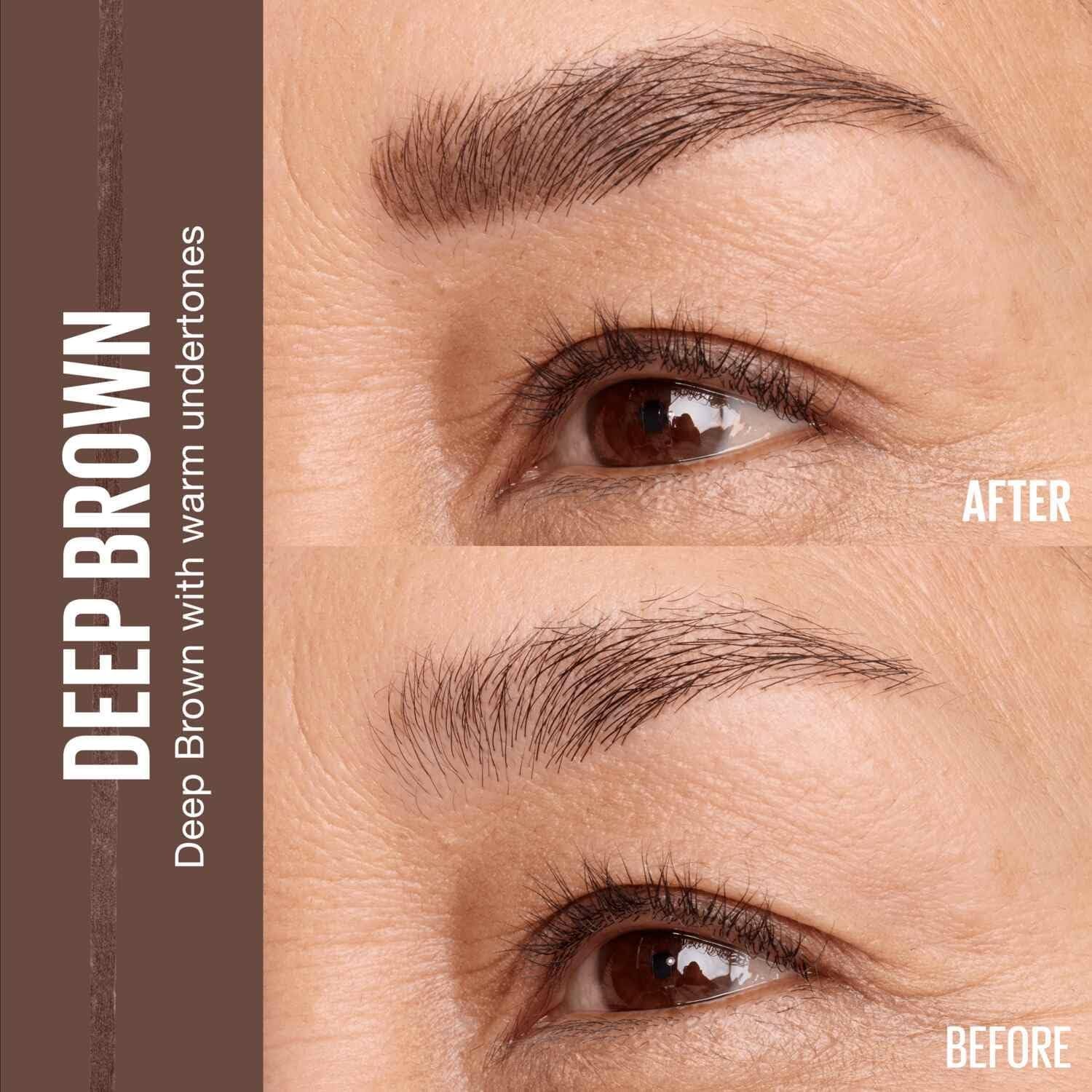 Eyebrow Pencil, Defines Eyebrows, Slim Precision Tip, Buildable Formula, Built-In Spoolie Brush, Brow Ultra Slim, Deep Brown