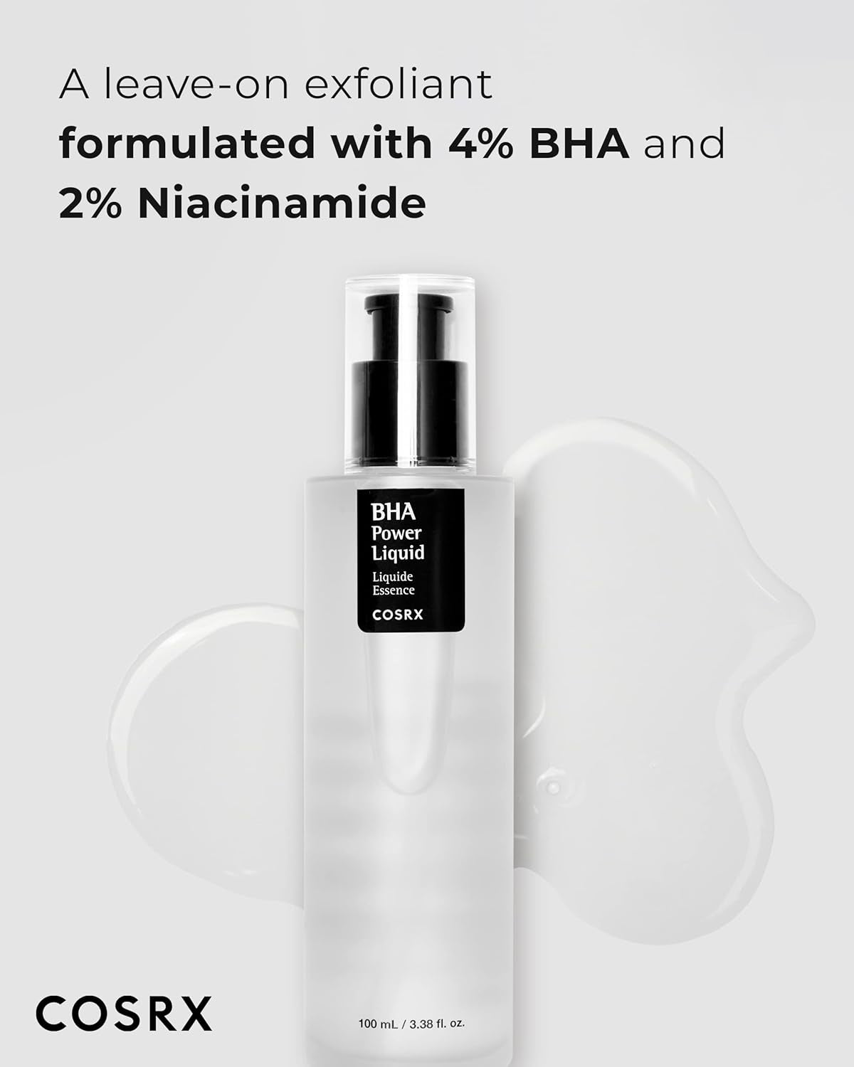 BHA 4% Blackhead Exfoliant Toner 100Ml, Niacinamide 2%, Korean Toner, Pore Minimizer for Enlarged Pores, for All Skin Types, Korean Skincare, Not Tested on Animals, Paraben Free