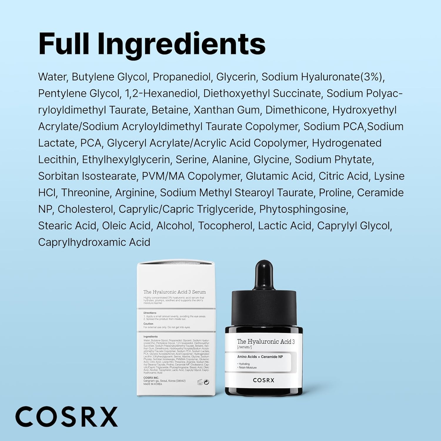 the Hyaluronic Acid 3 with Amino Acid & Ceramide NP