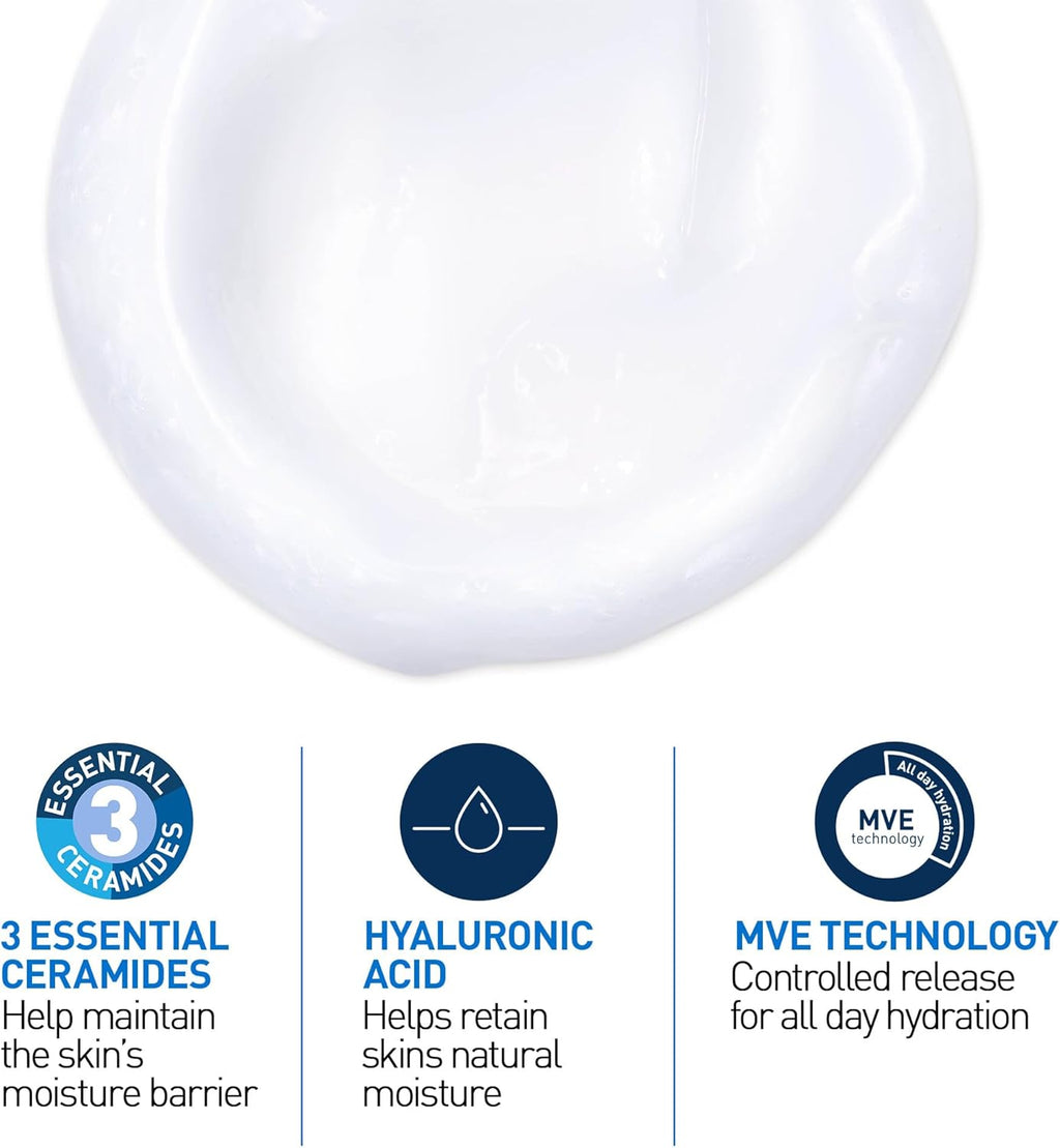 Cerave Hydrating Cleanser Face Wash, for rmal to Dry Skin, Hyaluronic Acid + 3 Essential Ceramides, Cleanses and Hydrates without Disrupting Natural Skin Barrier of the Face & Body