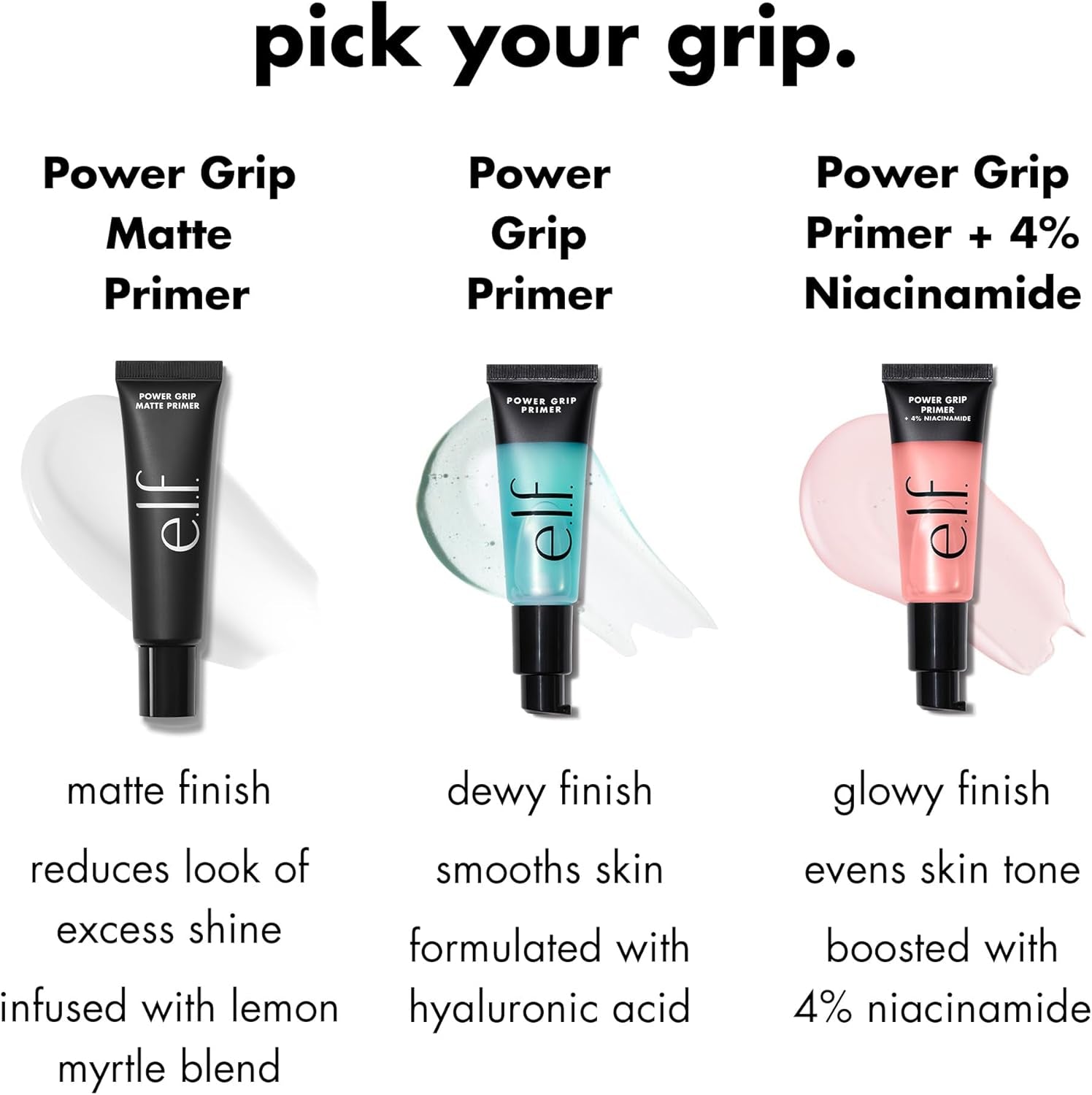 Power Grip Primer + 4% Niacinamide, Gel-Based & Hydrating Face Primer, Evens Skin & Brightens, Grips Makeup, Vegan & Cruelty-Free, 0.8 Fl Oz