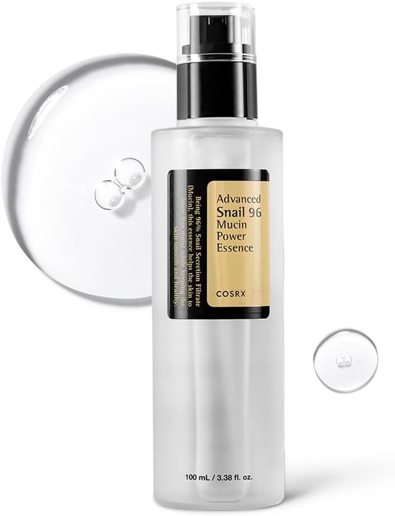 COSRX Snail Mucin 96% Power Repairing Essence 100Ml, Hydrating Serum for Face with Snail Secretion Filtrate for Dull Skin & Fine Lines, Korean Skincare