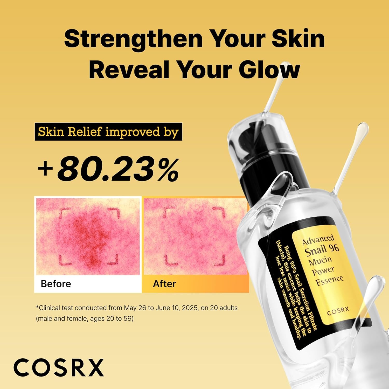 COSRX Snail Mucin 96% Power Repairing Essence 100Ml, Hydrating Serum for Face with Snail Secretion Filtrate for Dull Skin & Fine Lines, Korean Skincare