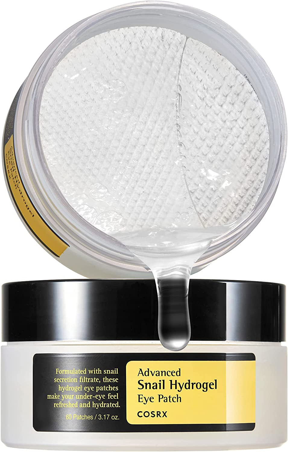 Advanced Snail Hydrogel Eye Patch (60Pc), Gel Serum Mask, Puffy Undereye Treament, Fine Lines, Refresh, Hydrate| Paraben Free, Korean Skin Care