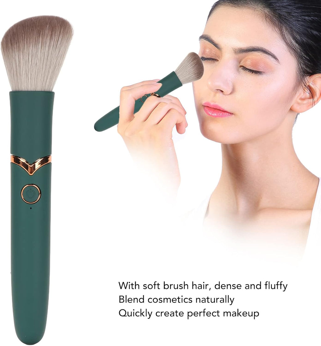 Electric Makeup Brush, USB Rechargeable Electric Cosmetic Brush 10 Gears Soft Hair Electric Beauty Brush, Waterproof Blush Brush for Liquid Cream Powder