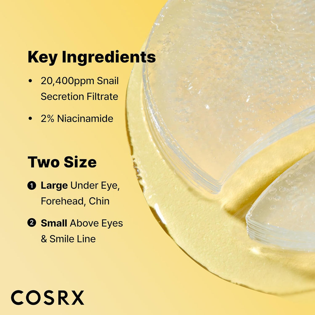Advanced Snail Hydrogel Eye Patch (60Pc), Gel Serum Mask, Puffy Undereye Treament, Fine Lines, Refresh, Hydrate| Paraben Free, Korean Skin Care