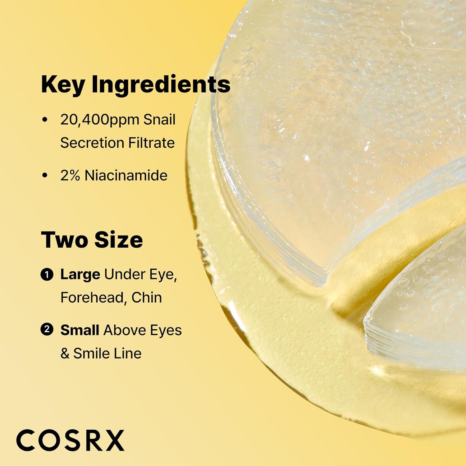 Advanced Snail Hydrogel Eye Patch (60Pc), Gel Serum Mask, Puffy Undereye Treament, Fine Lines, Refresh, Hydrate| Paraben Free, Korean Skin Care