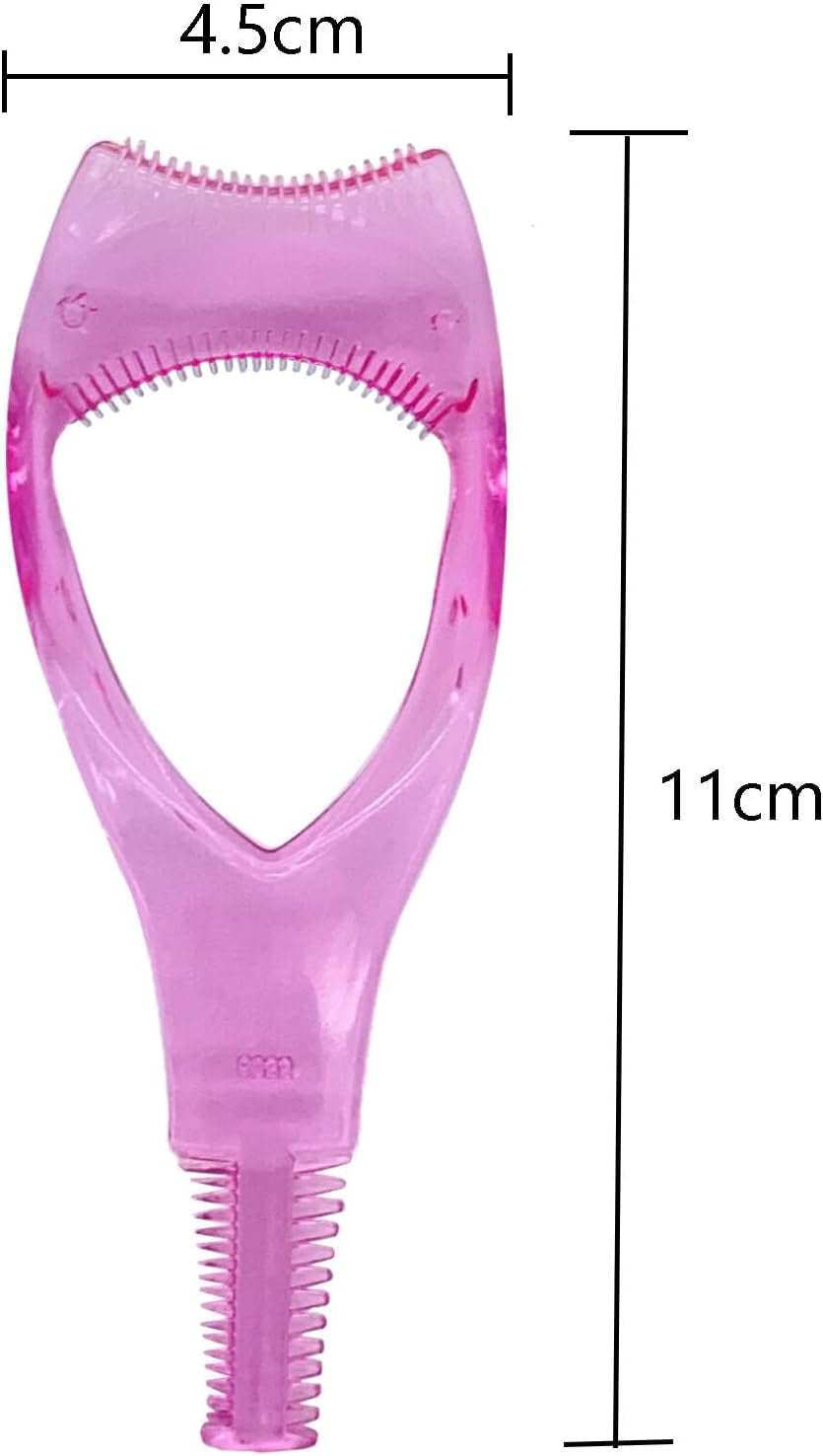Eye Lash Applicator 3 in 1 Makeup Eyelash Tool Upper Lower Eye Lash Mascara Guard Applicator for Women Girls (4 Pcs(Blue X 2,Pink X 2))