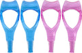 Eye Lash Applicator 3 in 1 Makeup Eyelash Tool Upper Lower Eye Lash Mascara Guard Applicator for Women Girls (4 Pcs(Blue X 2,Pink X 2))