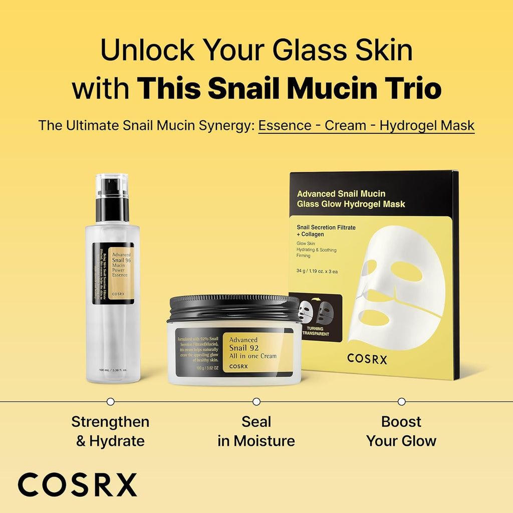 COSRX Snail Mucin 92% Repair Cream 100G, Daily Face Gel Moisturizer for Dry Skin, Acne-Prone, Sensitive Skin, t Tested on Animals,  Parabens, Korean Skincare