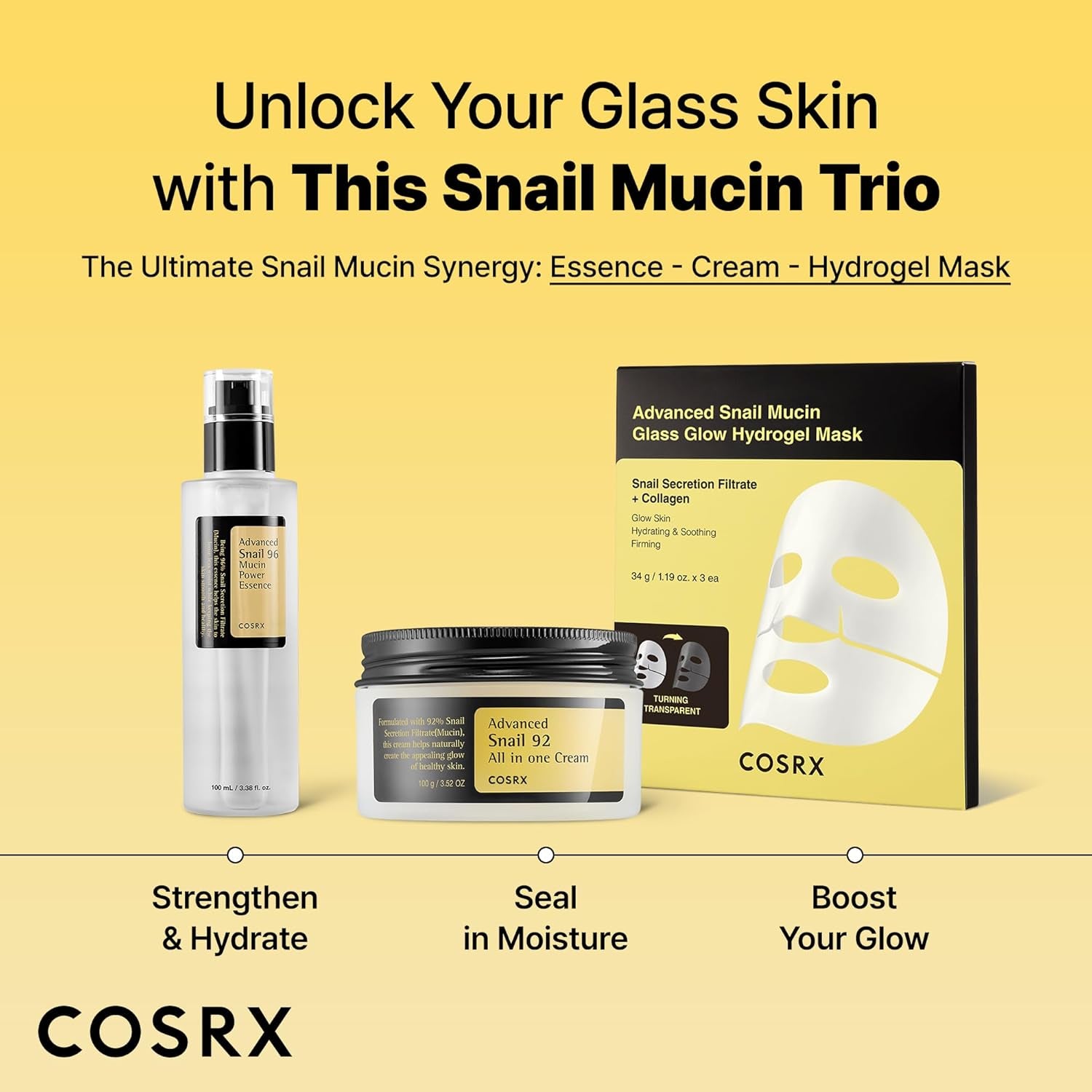 COSRX Snail Mucin 92% Repair Cream 100G, Daily Face Gel Moisturizer for Dry Skin, Acne-Prone, Sensitive Skin, t Tested on Animals,  Parabens, Korean Skincare