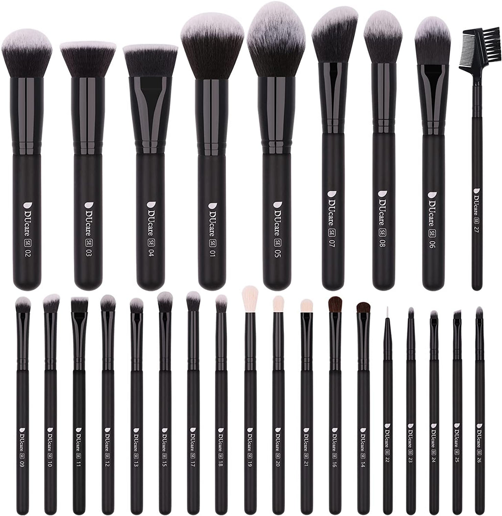 Makeup Brushes 27Pcs Professional Makeup Brush Set Premium Synthetic Goat Pony Hair Foundation Eye Blending Face Make up Brush Kit