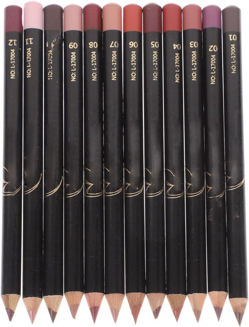 12-Pack Waterproof Lip Liner Pencil Set for Women Smooth Lip Shaping Pencils with Colour Portable Size for Precise Definition and Makeup