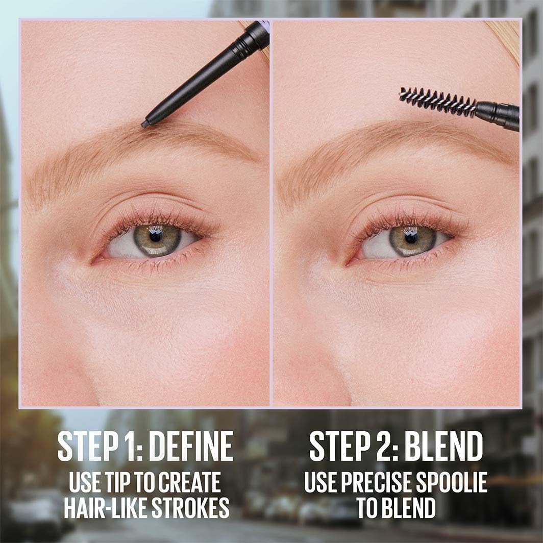 Eyebrow Pencil, Defines Eyebrows, Slim Precision Tip, Buildable Formula, Built-In Spoolie Brush, Brow Ultra Slim, Deep Brown