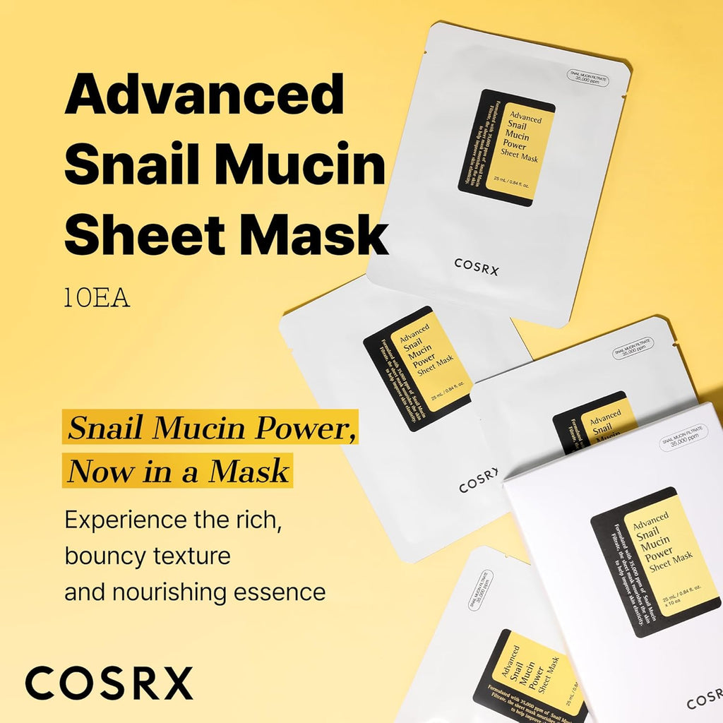 Advanced Snail Mucin Power Face Sheet Mask (Pack of 10)