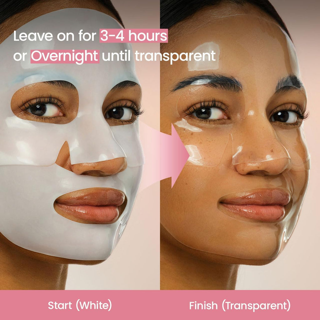 Bio-Collagen Real Deep Mask, Hydrating Overnight Hydrogel Mask, Pore Minimizing, Elasticity, Plumping Improvement, Korean Skincare | 1.19Oz(34G) X 4Ea